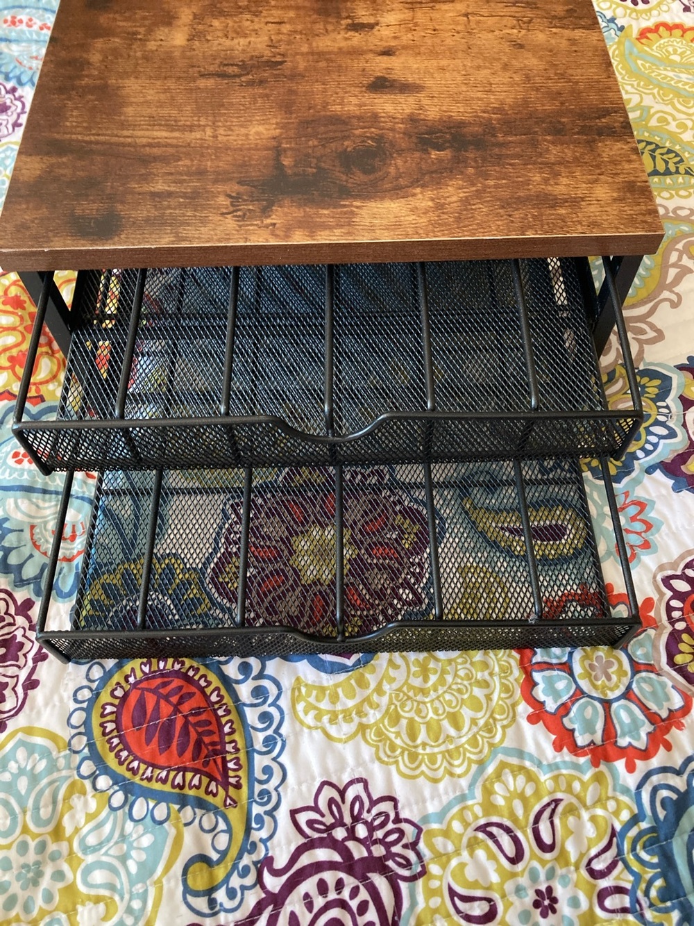 Kuerig Pod Two-Drawer Wood Top Mesh Organizer - Black Frame - Picture 2 of 3